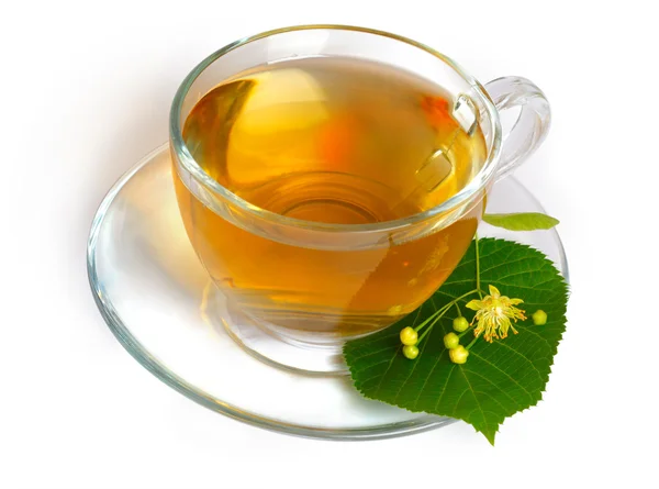 Herbata z lipy i kwiaty — Zdjęcie stockowe