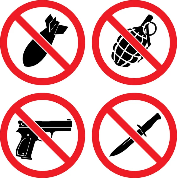 Proibição de sinais "Sem armas " — Vetor de Stock