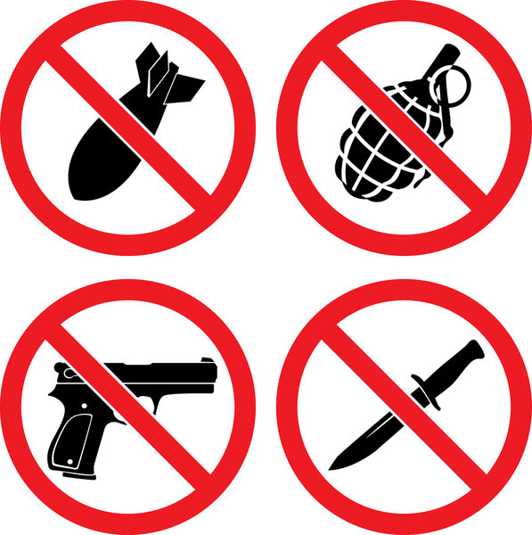Forbidding Signs "No weapons"