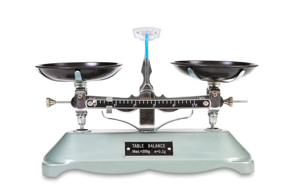 Vintage balance scale on white — Stock Photo, Image