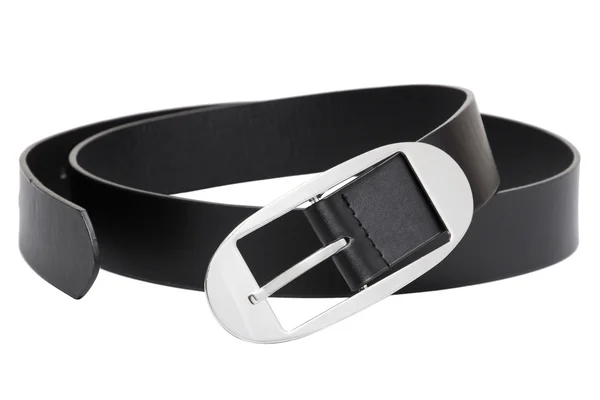 Moda Cinturão Preto Isolado Branco — Fotografia de Stock