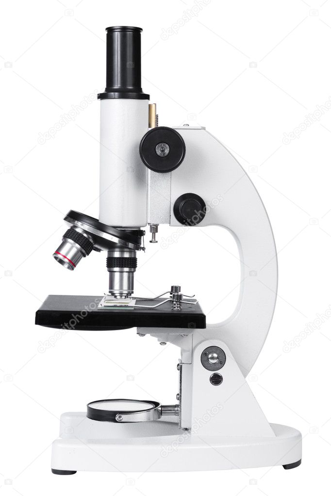 Laboratory Microscope isolated on white background