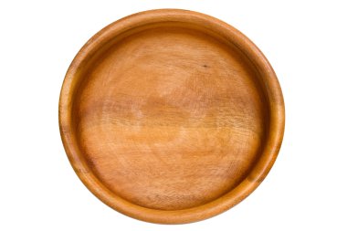 Empty Wooden Bowl isolated clipart