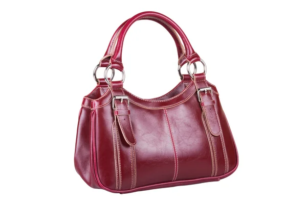 Women burgundy handbag — Stock Photo, Image