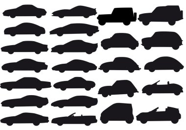 Car silhouettes, vector clipart