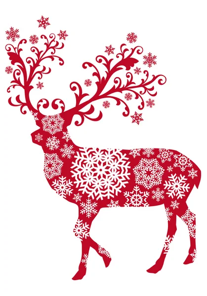 クリスマスの鹿は、ベクトル — ストックベクタ