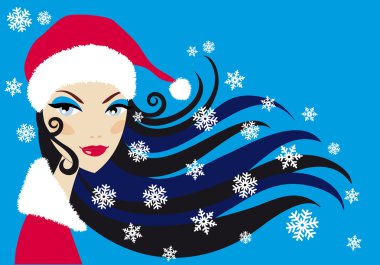 Santa woman, vector clipart