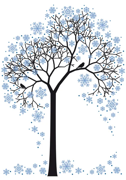 Winter tree, vector — Stock Vector
