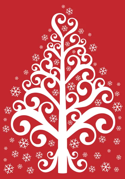 Ornamental christmas tree — Stock Vector