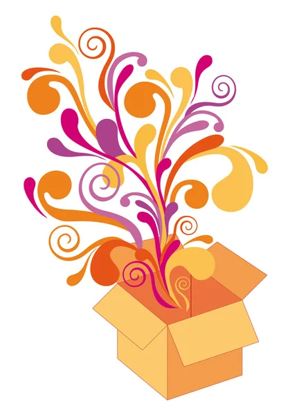Подарункова коробка з квітковим дизайном, вектор — стоковий вектор