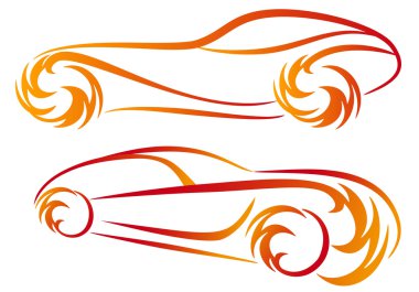 Tattoo cars, vector clipart