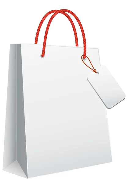 Λευκή τσάντα για ψώνια, το διάνυσμα — Διανυσματικό Αρχείο