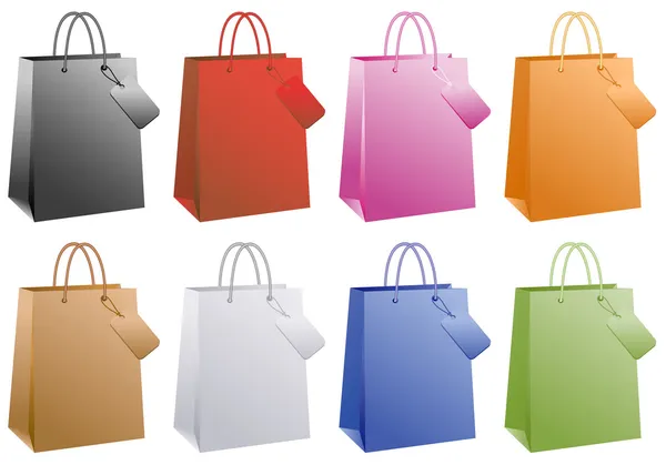 彩色购物袋、 矢量 — 图库矢量图片