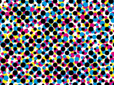 Cmyk, halftone dot pattern, vector background clipart