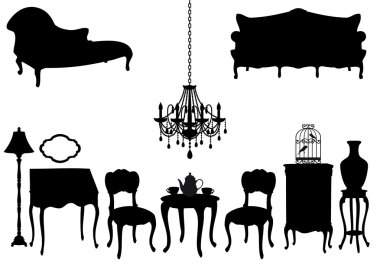 Antique furniture, vector clipart