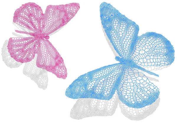 Бабочки с тенью, вектор — стоковый вектор