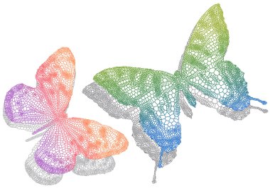 Butterflies with shadow, vector