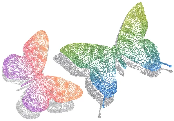 Butterflies with shadow, vector — Stok Vektör