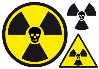 Nuclear symbol with skull clipart