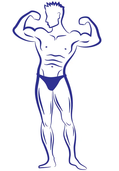 Homem muscular, vetor —  Vetores de Stock