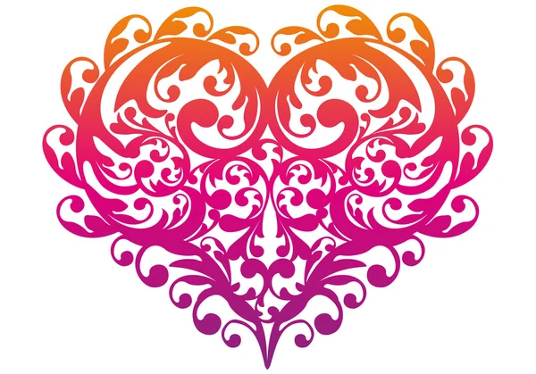 Coeur ornemental décoratif, vecteur — Image vectorielle