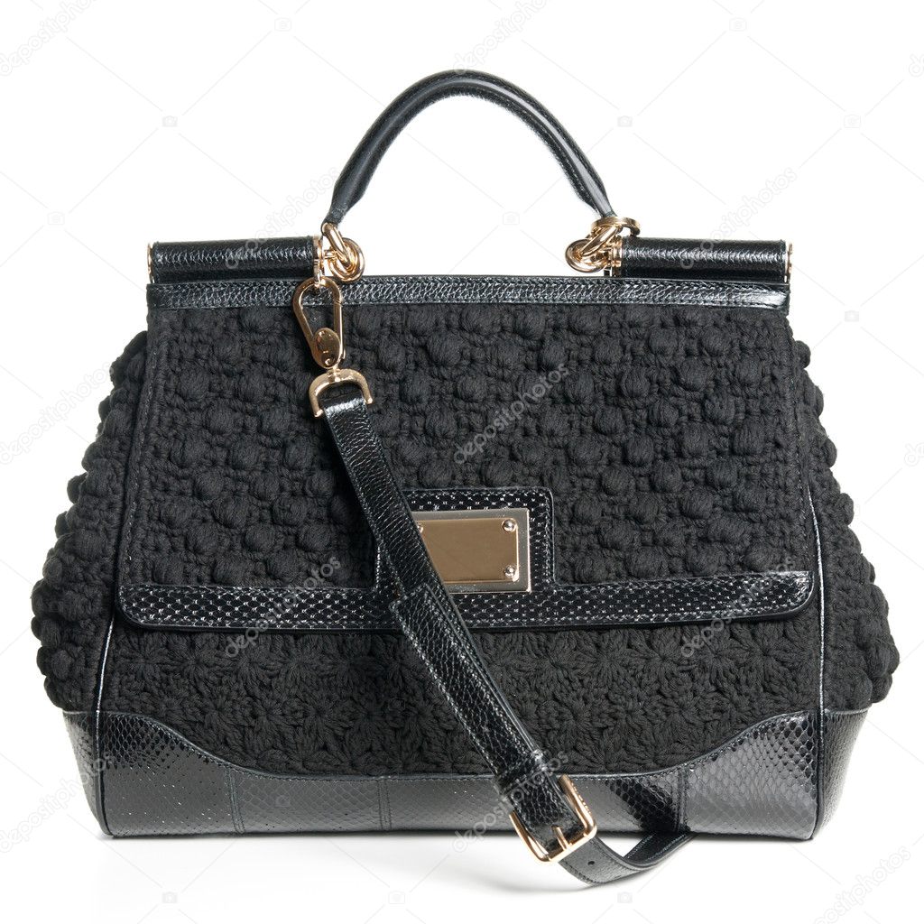 Luxury black female bag isolated on white — Stock Photo © artjazz #3974569