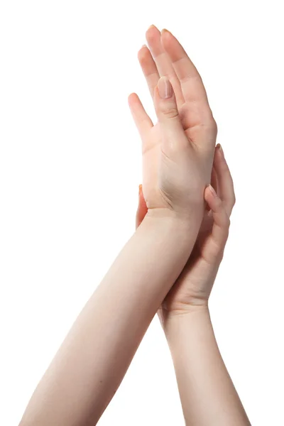 Фигура из женских рук, изолированных на белом — стоковое фото