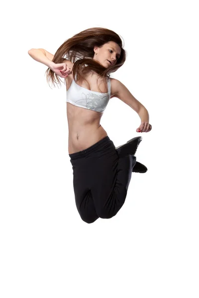 Mulher salto atraente — Fotografia de Stock