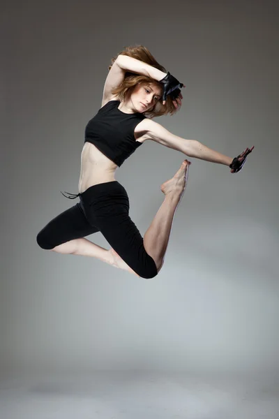 Attractive jumping woman