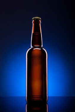 mavi zemin üzerine bira şişesi