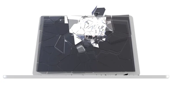 Computer houwer concept - beschadigde pc — Stockfoto