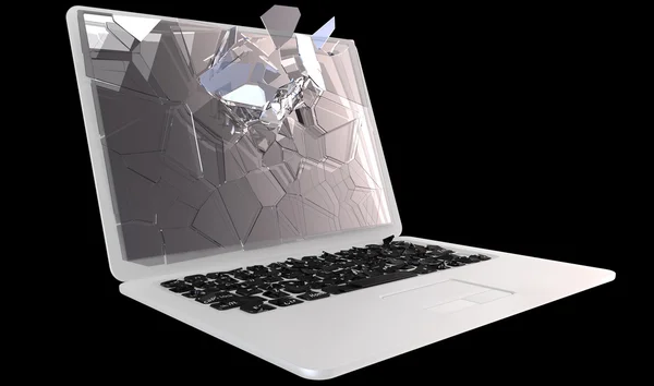 Cybercriminaliteit - laptop pc crash — Stockfoto