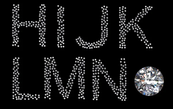 Letras H-N de diamante con gemas grandes —  Fotos de Stock
