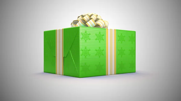 Zielone pudełko na prezenty — Zdjęcie stockowe
