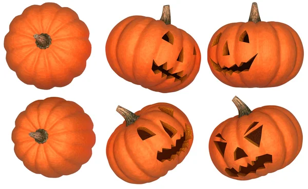 Halloween pumpkins collection isolated — Stock Photo, Image