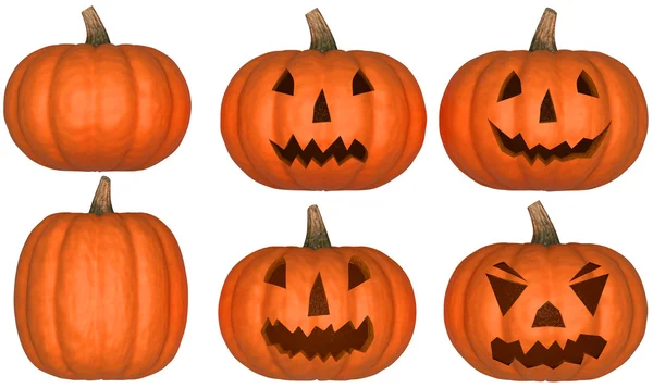 Halloween pumpkins collection isolated — Stock Photo, Image