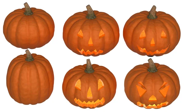 Halloween pumpkins koleksiyonu ile light — Stok fotoğraf