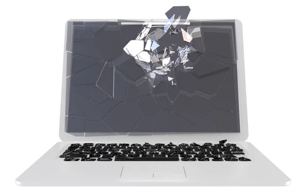 Троян и вирусы - поврежденный компьютер — стоковое фото
