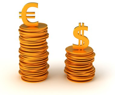 Currency dominancy - US dollar and Euro clipart