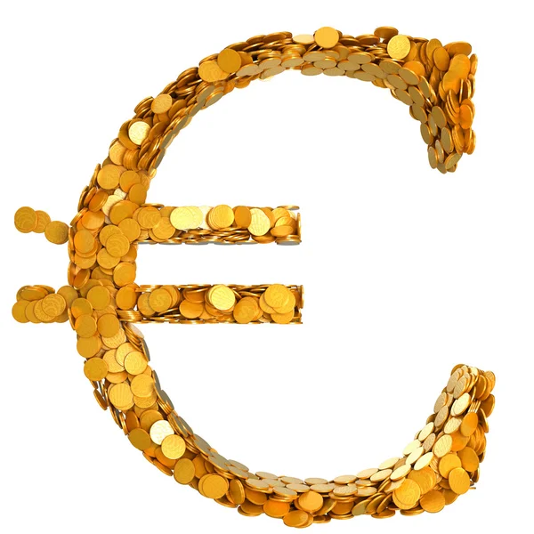 欧元的稳定性。组装与硬币的符号 — 图库照片