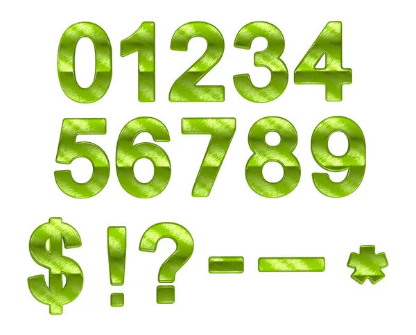 Groene ecovriendelijke 0-9 cijfers met gras patroon — Stockfoto