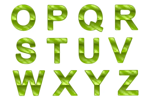 Φιλικά προς το περιβάλλον πράσινα γράμματα o-z με χόρτο μοτίβο — Φωτογραφία Αρχείου