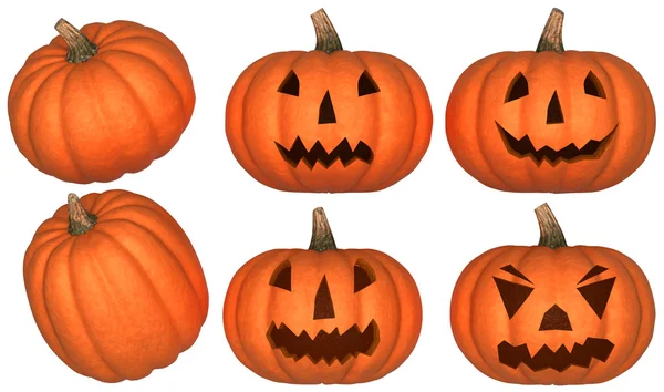 Halloween pumpkins over white — Stock Photo, Image