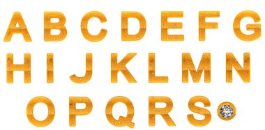 Golden Diamond A-S letters clipart