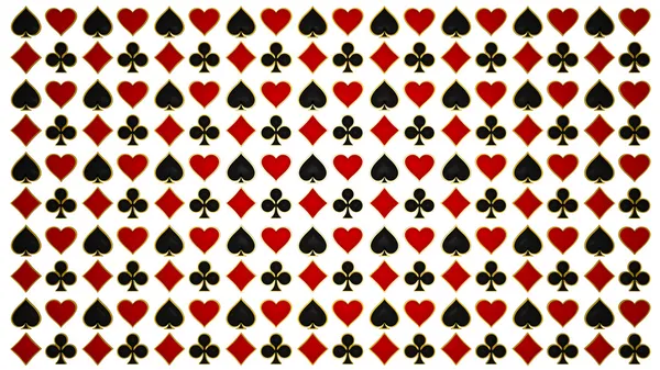Combinaisons de cartes et symboles de poker. Isolé sur blanc — Photo