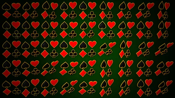Fatos de cartas e póquer. Vermelho & preto — Fotografia de Stock