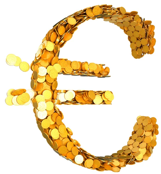 欧元货币和财富。与硬币状的符号 — 图库照片