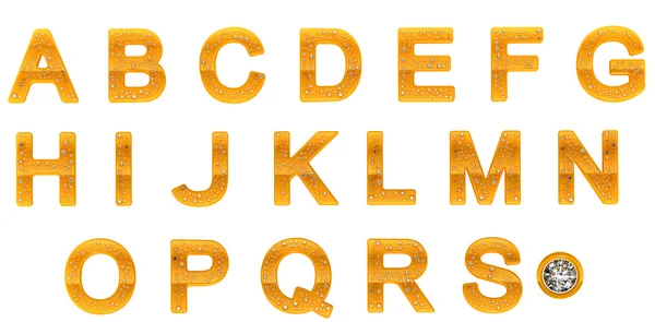 Golden Diamond A-S letters — Stock Photo, Image