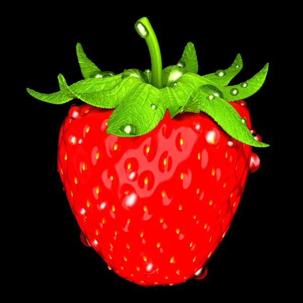 stock image Strawberry with water drops