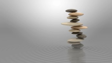 Harmony and balance concept. Pebbles stack clipart
